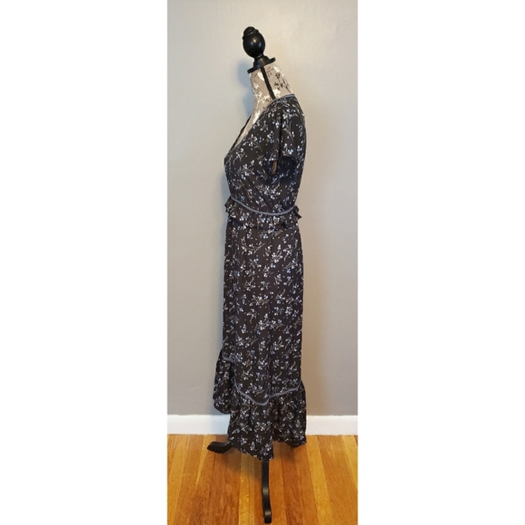 Max Studio black/blue floral pattern midi dress - Picture 2 of 8